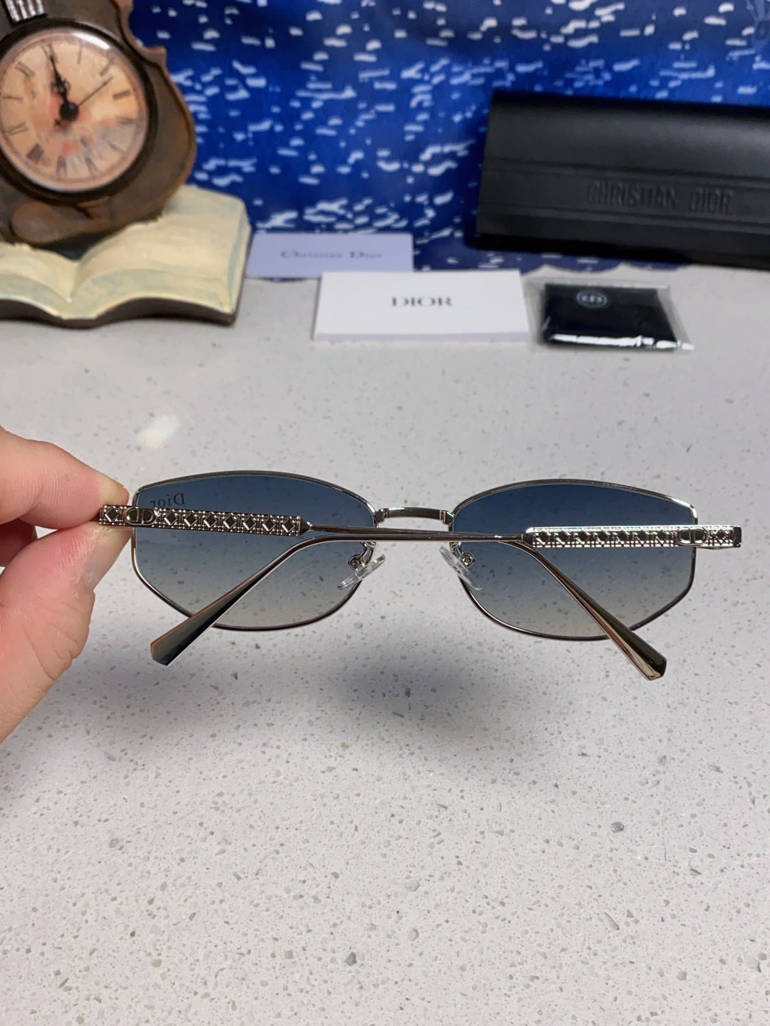 Dior Metal Round Silver Lens Sunglasses for Men & Women - 398705 - detail image 4