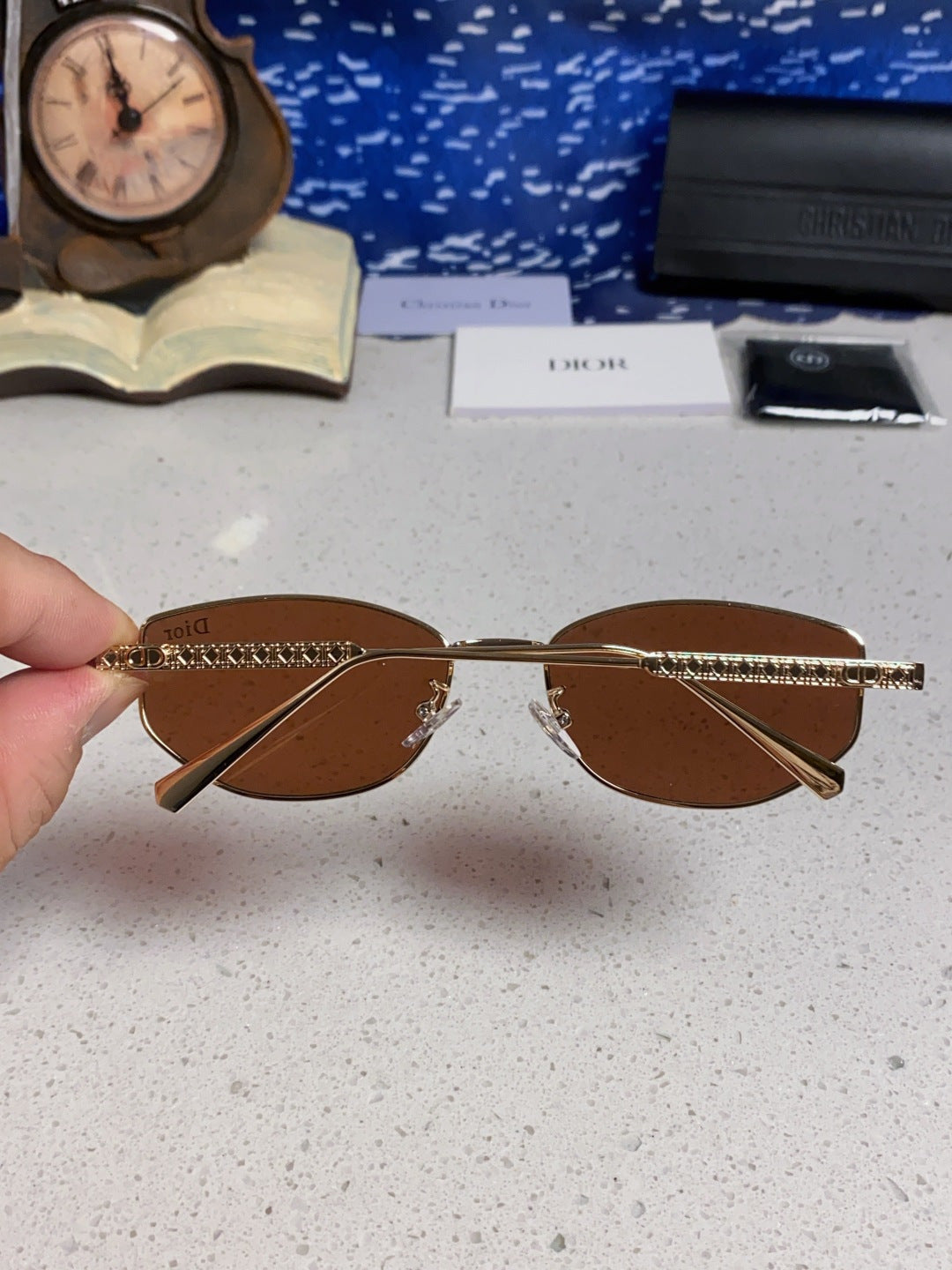 Dior Metal Round Red Lens Sunglasses for Men & Women - detail image 6