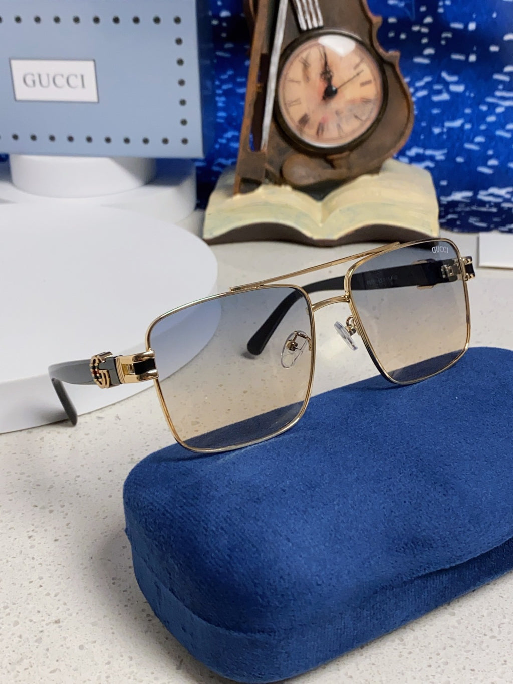 Gucci Metal Square Silver Lens Sunglasses for Men & Women - 158233 - detail image 10