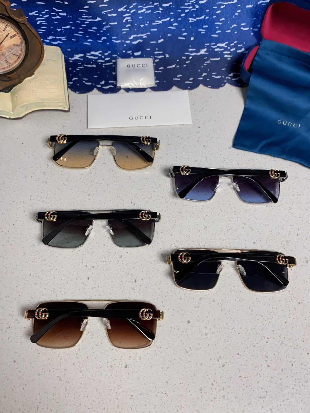 Gucci Metal Square Silver Lens Sunglasses for Men & Women - 158236 - detail image 11