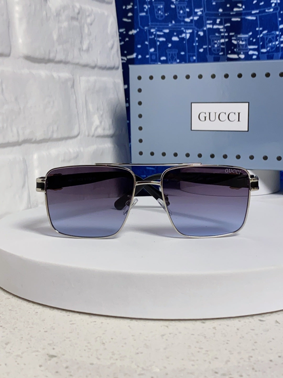 Gucci Metal Square Silver Lens Sunglasses for Men & Women - 158236 - detail image 2