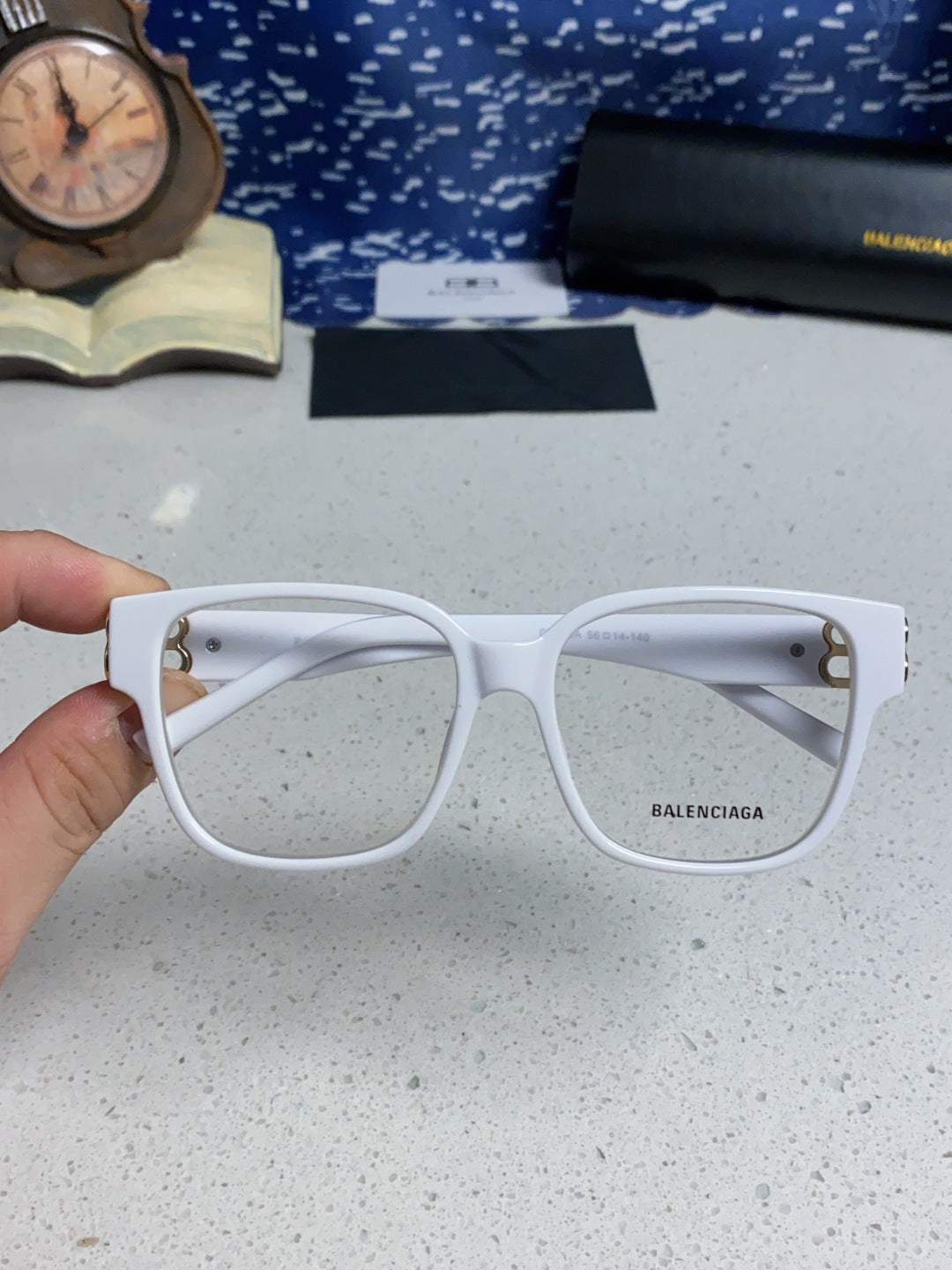 Balenciaga Folding Square Silver Lens Sunglasses for Men & Women - 416117 - detail image 4