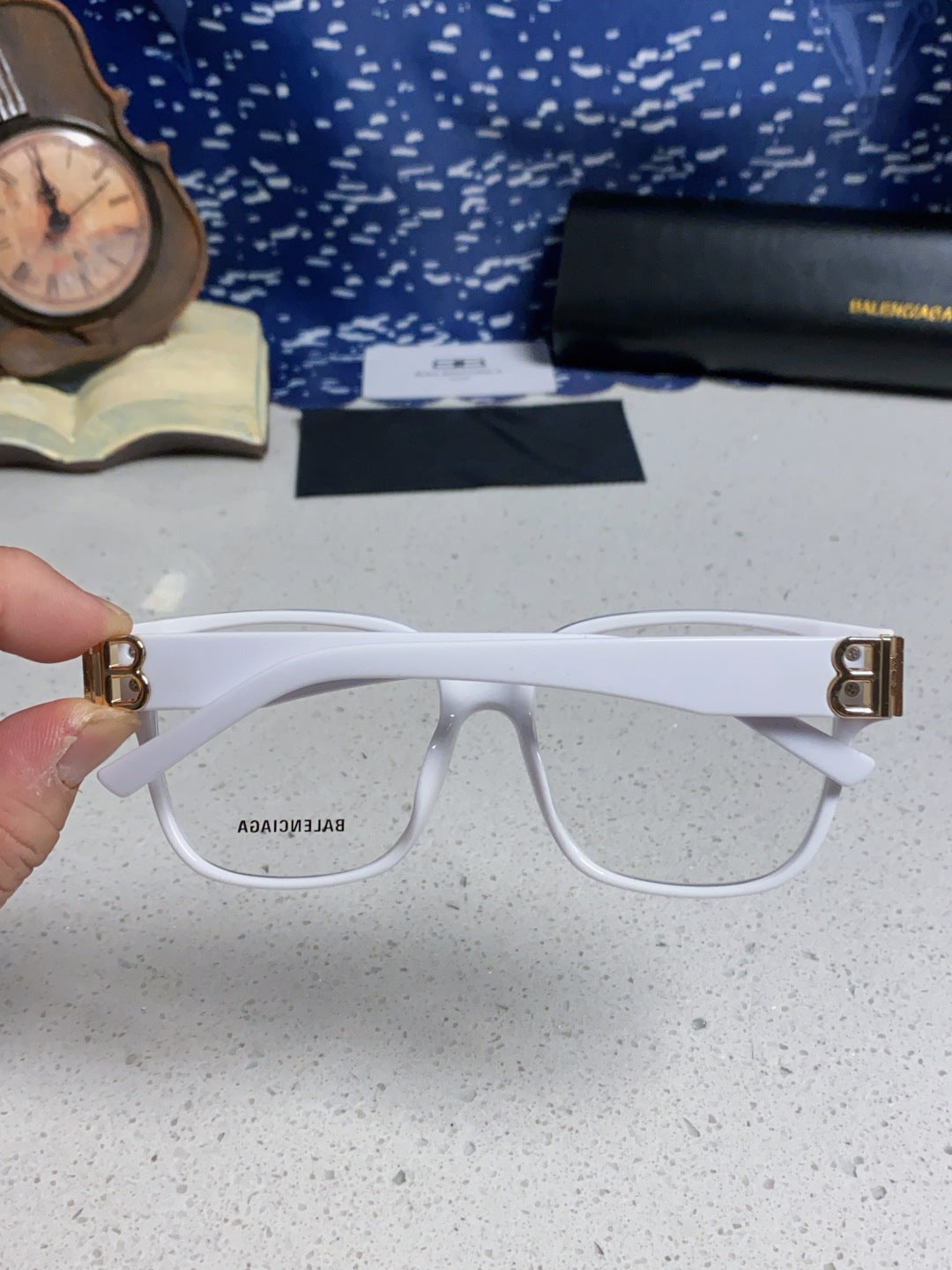 Balenciaga Folding Square Silver Lens Sunglasses for Men & Women - 416117 - detail image 5