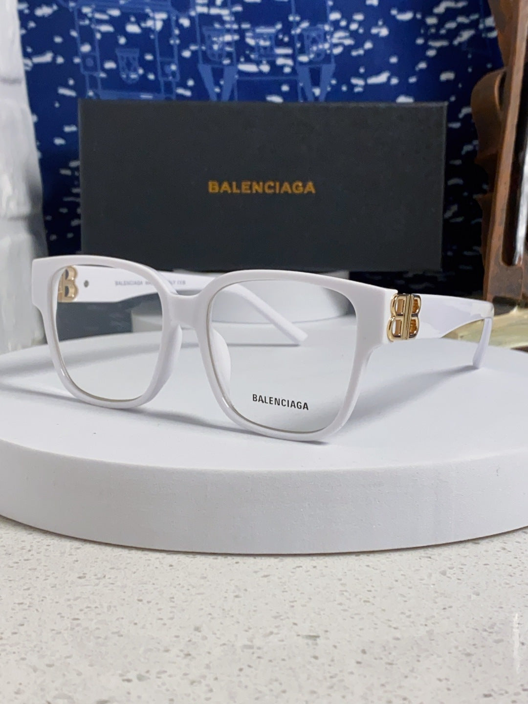 Balenciaga Folding Square Silver Lens Sunglasses for Men & Women - 416117
