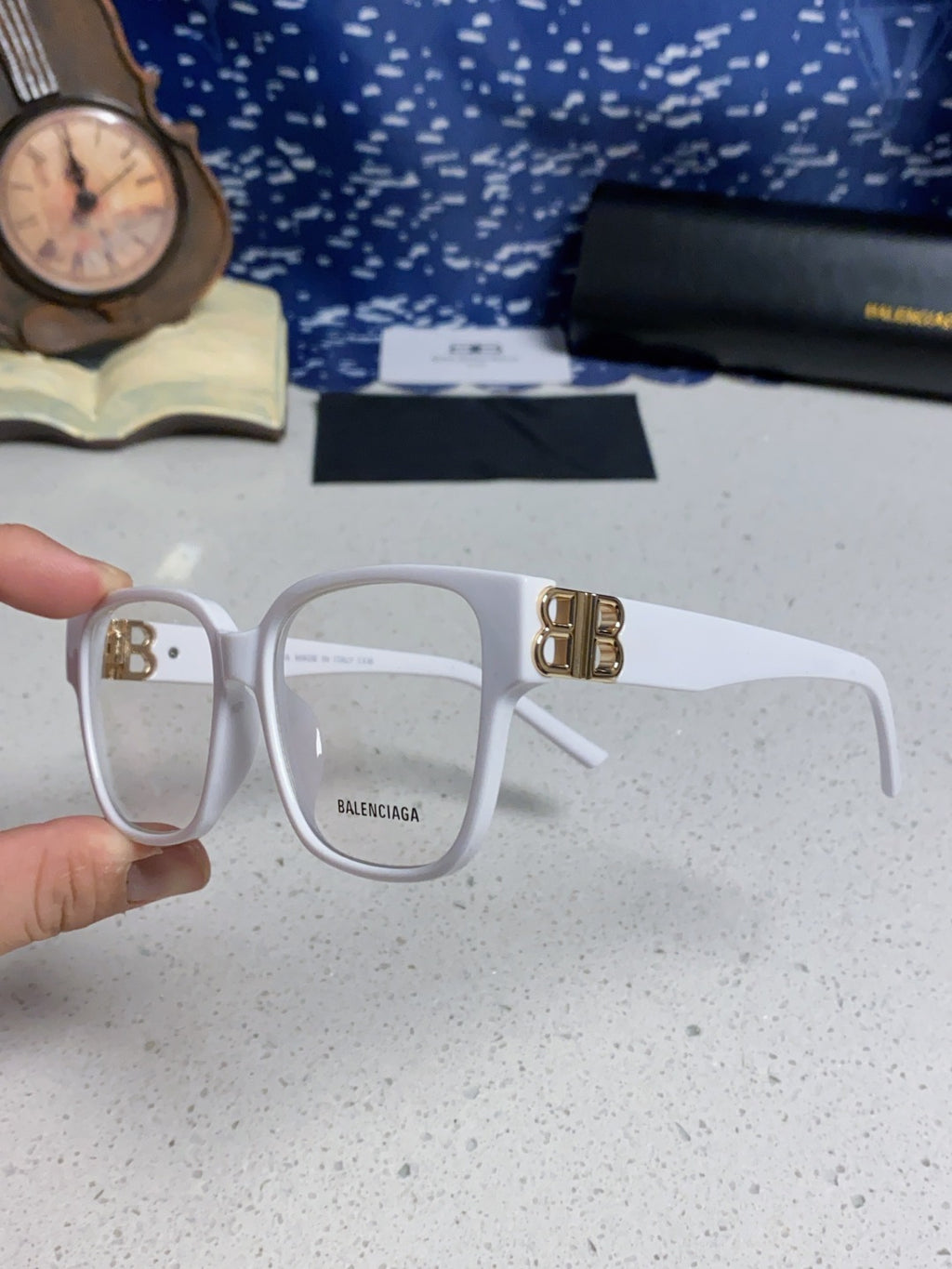 Balenciaga Folding Square Silver Lens Sunglasses for Men & Women - 416117 - detail image 6