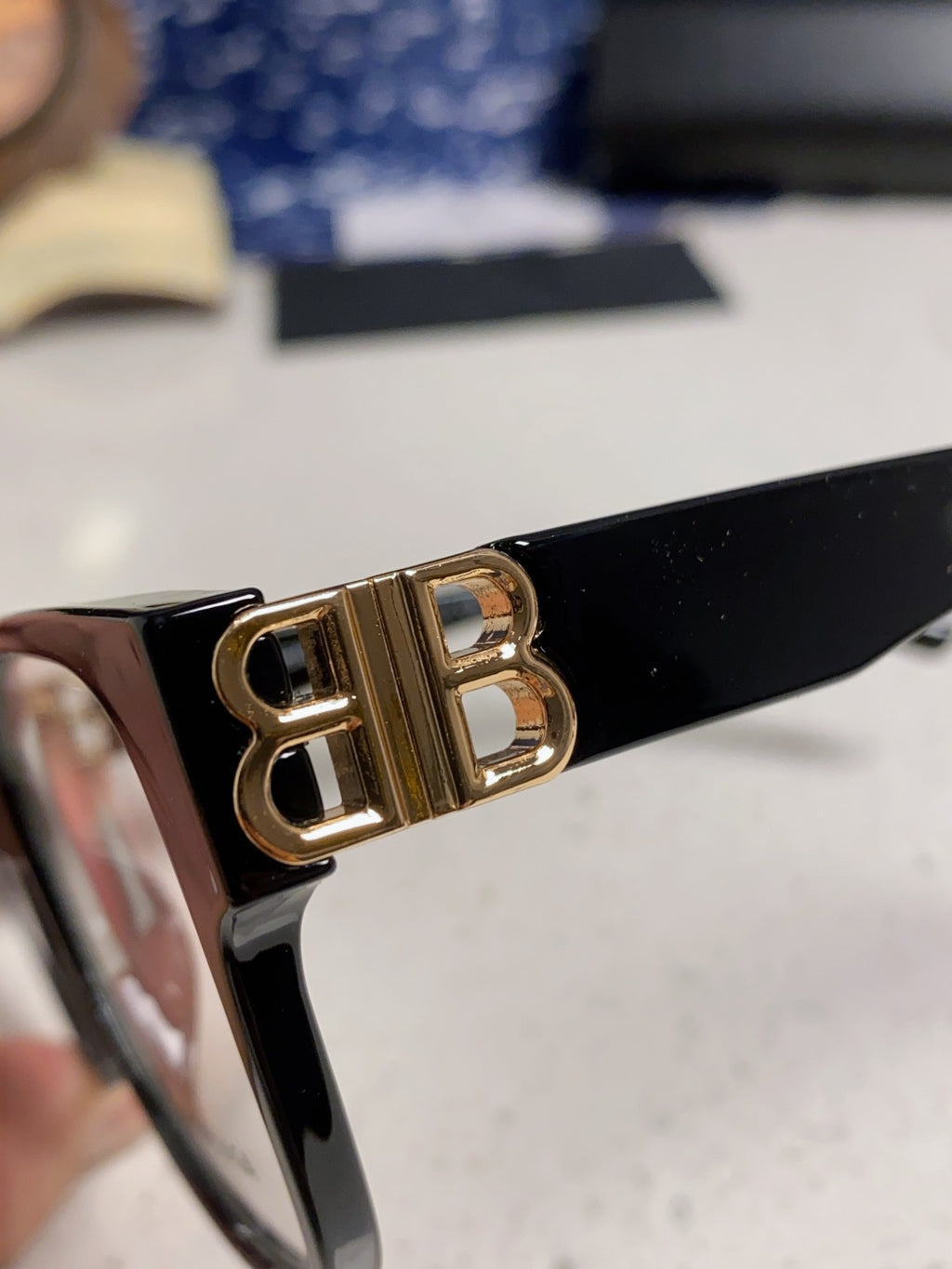 Balenciaga Folding Square Gold Lens Sunglasses for Men & Women - 416119 - detail image 8