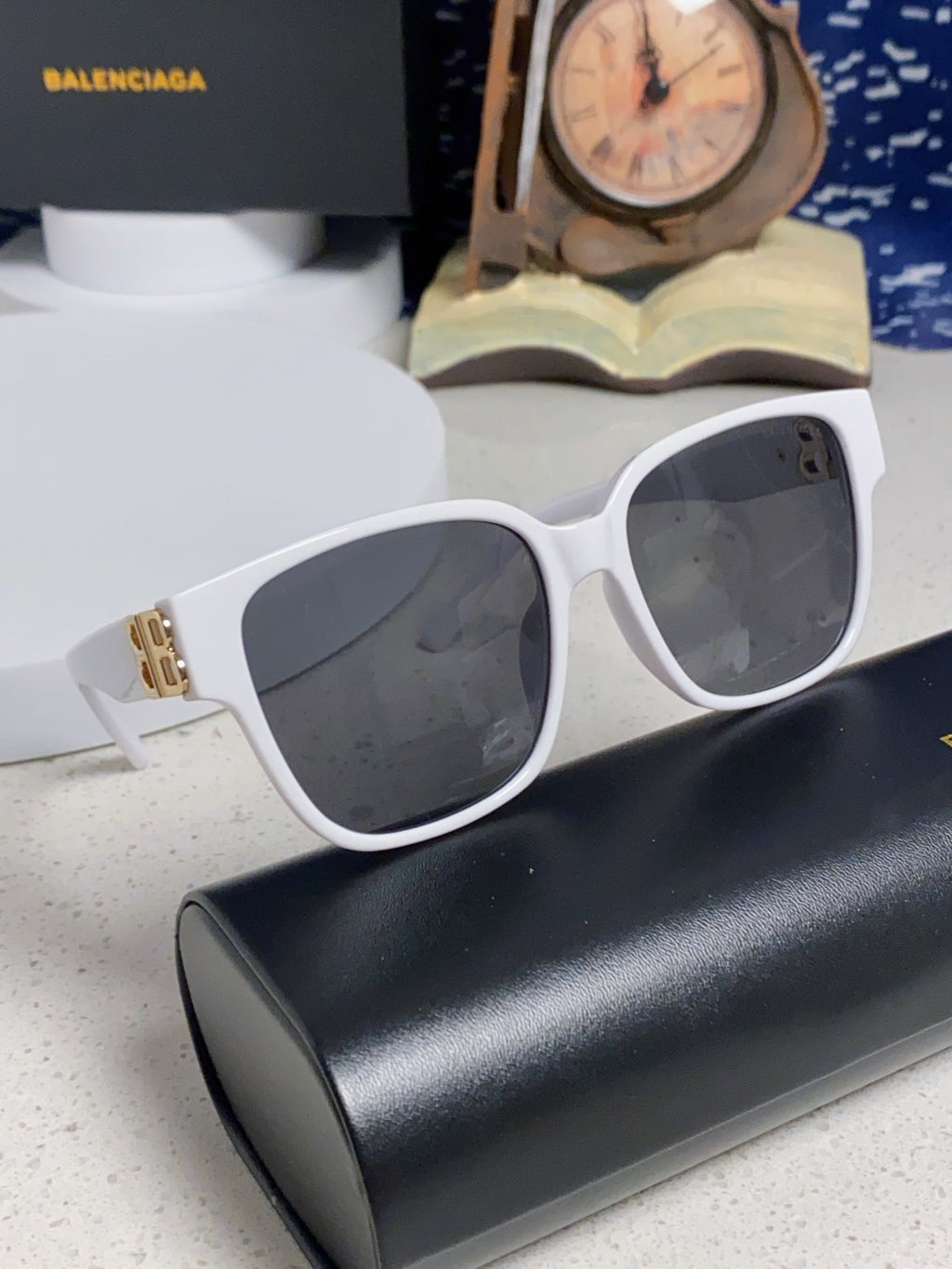 Balenciaga Folding Square Blue Lens Sunglasses for Men & Women - 416120 - detail image 11