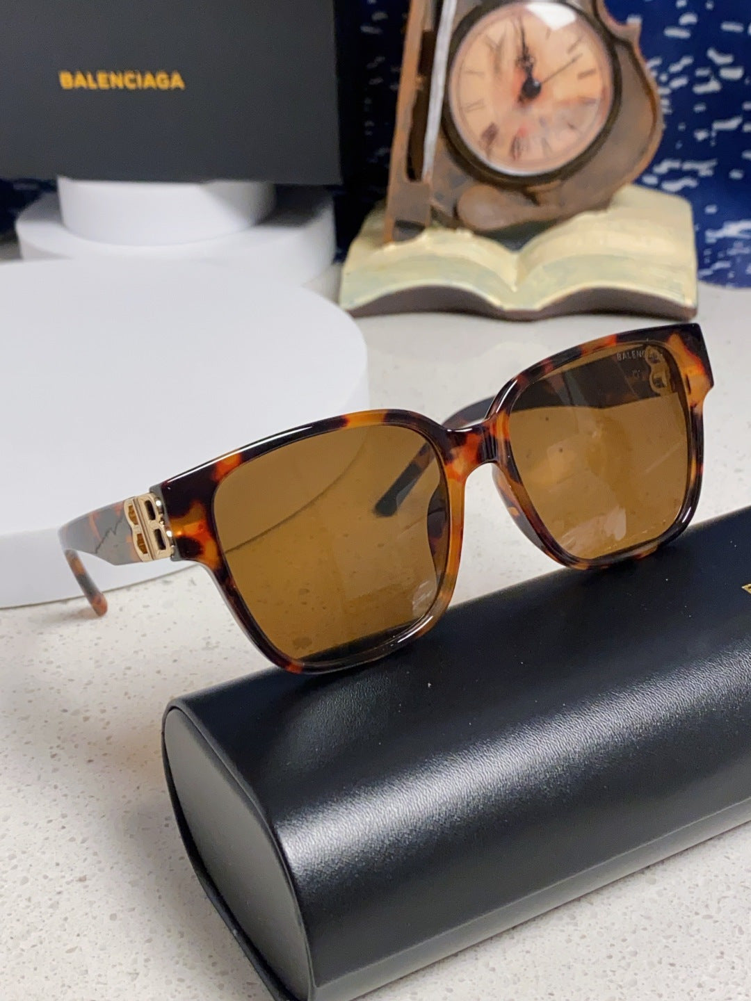 Balenciaga Folding Square Brown Lens Sunglasses for Men & Women - 416121 - detail image 10