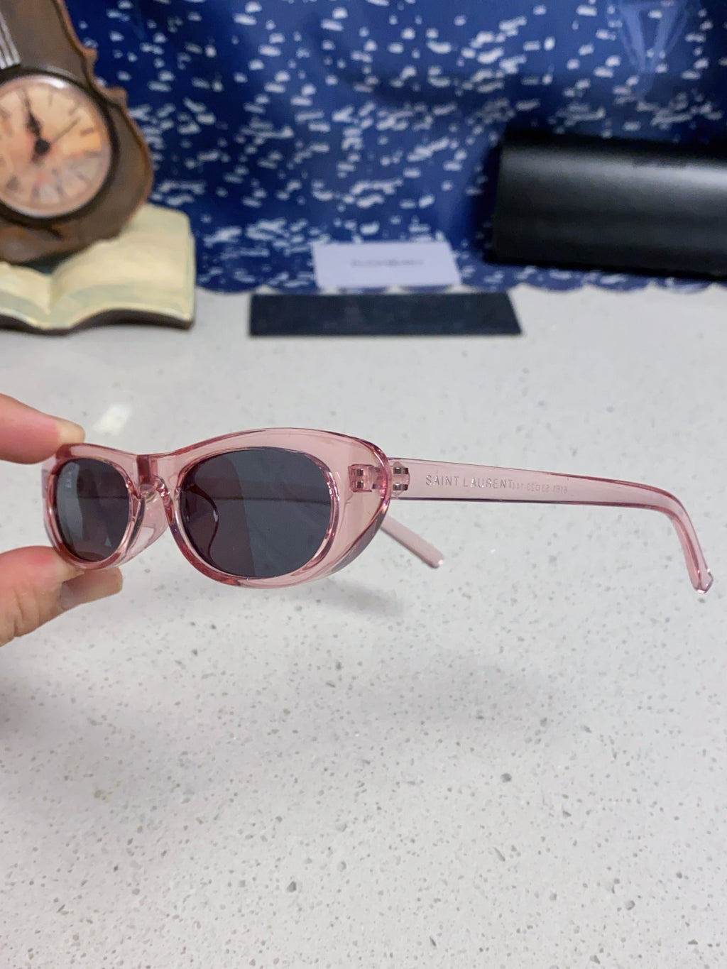 Saint Laurent SL557 Oval Silver Lens Sunglasses for Men & Women - 449214 - detail image 5