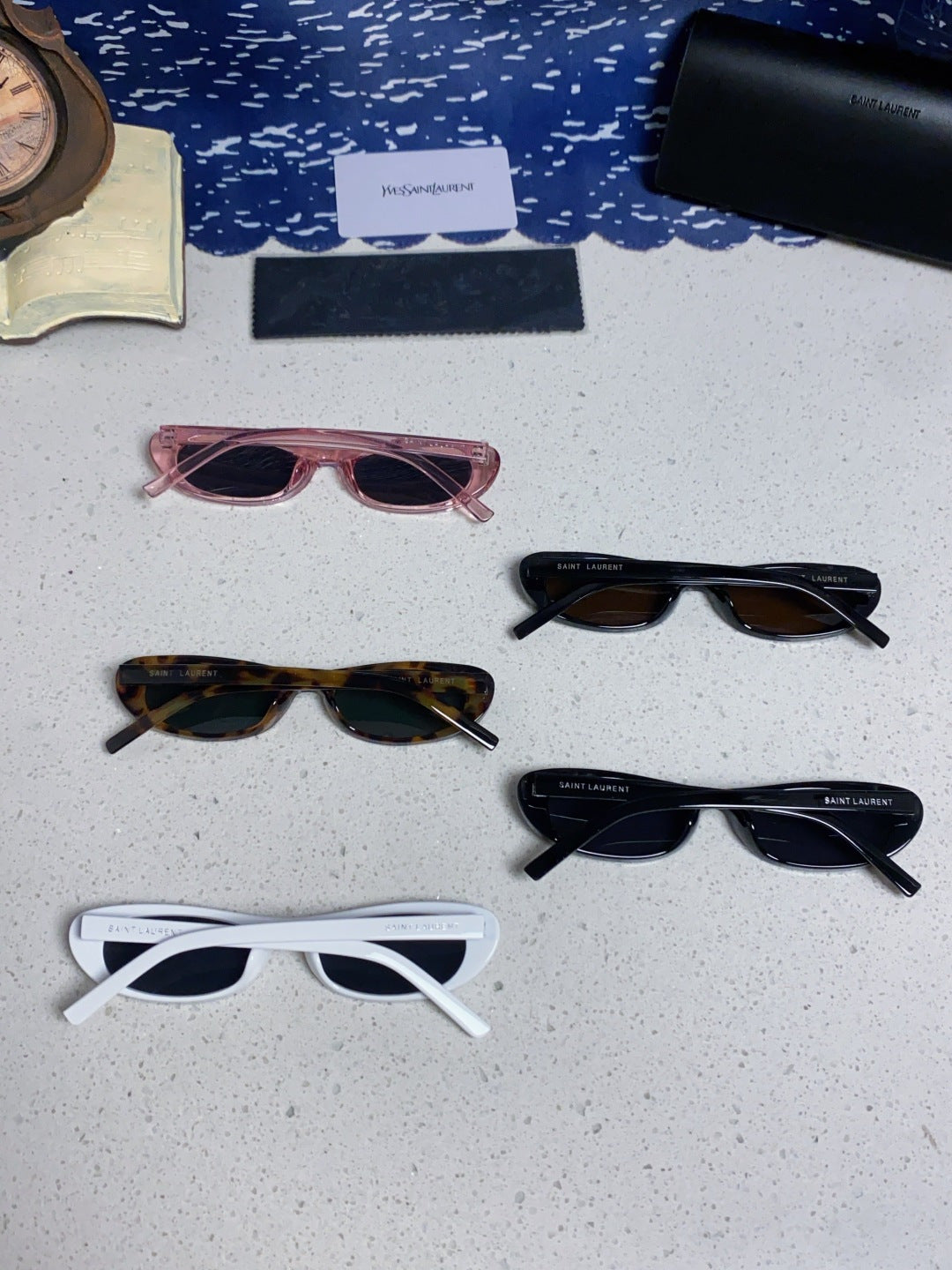 Saint Laurent SL557 Oval Red Lens Sunglasses for Men & Women - detail image 12