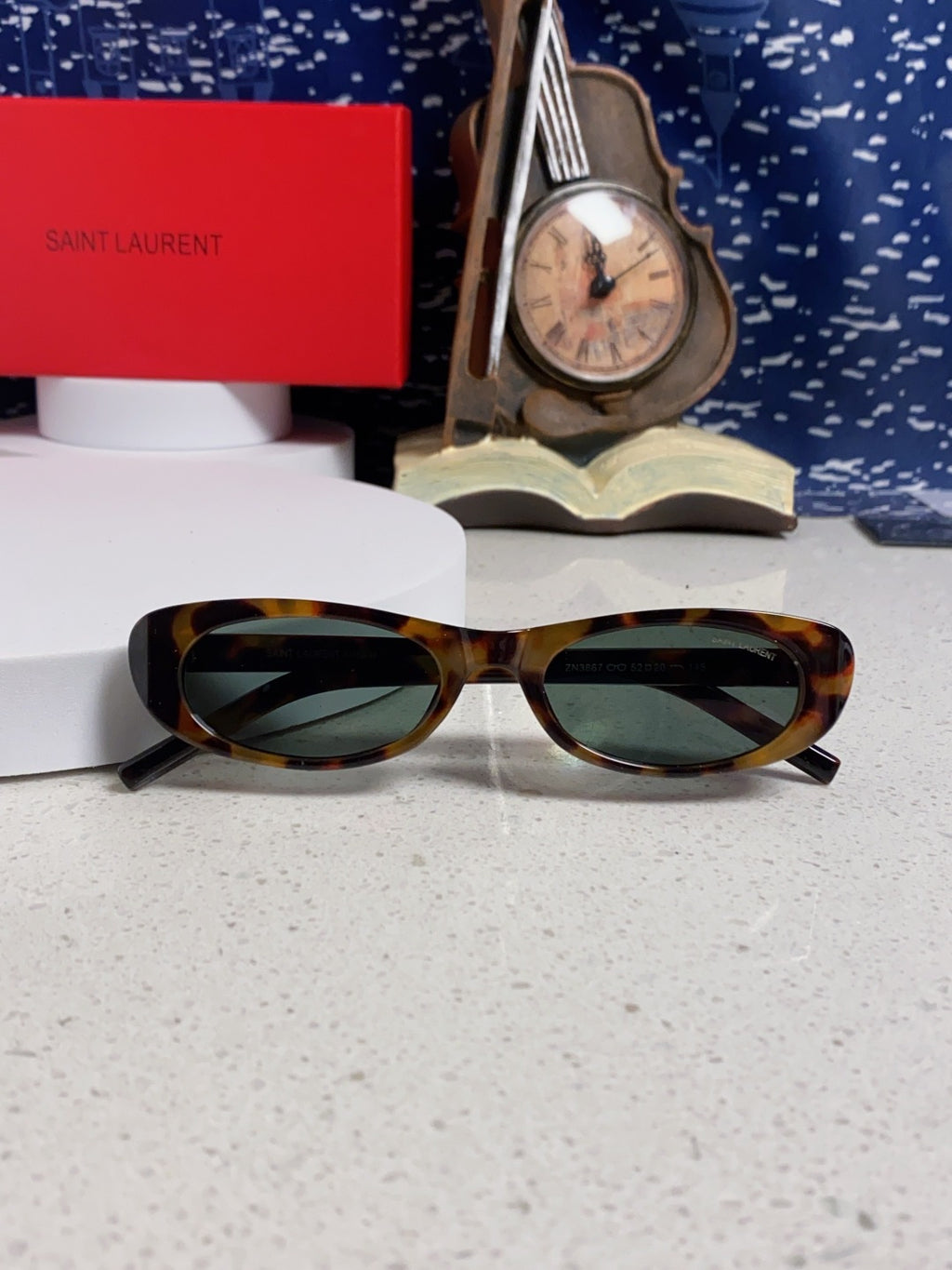 Saint Laurent SL557 Oval Black Lens Sunglasses for Men & Women - detail image 8