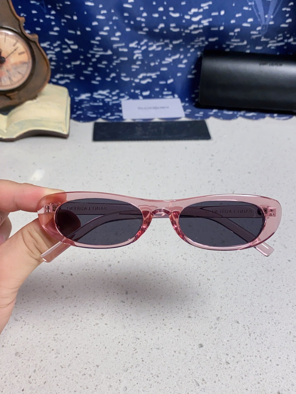 Saint Laurent SL557 Oval Silver Lens Sunglasses for Men & Women - 449214 - detail image 3