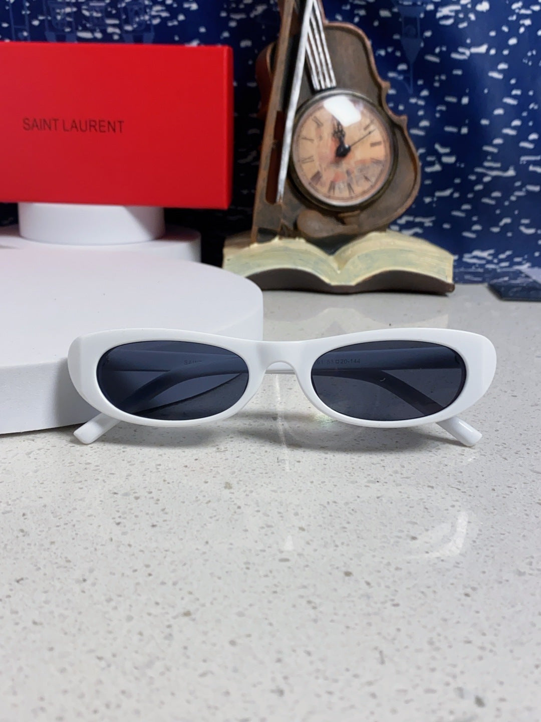 Saint Laurent SL557 Oval Silver Lens Sunglasses for Men & Women - detail image 9