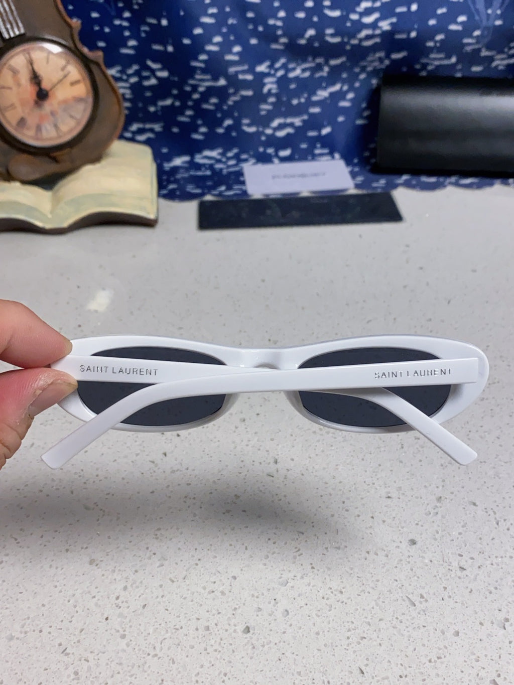 Saint Laurent SL557 Oval Silver Lens Sunglasses for Men & Women - detail image 5