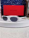 Saint Laurent SL557 Oval Silver Lens Sunglasses for Men & Women