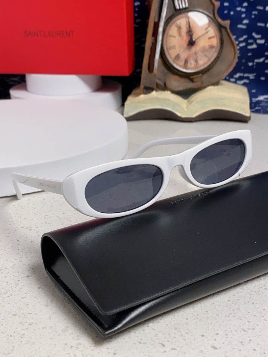 Saint Laurent SL557 Oval Silver Lens Sunglasses for Men & Women - detail image 10