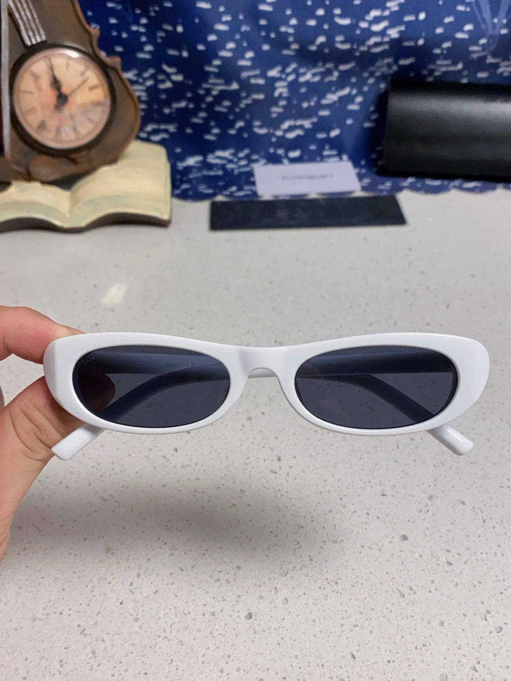 Saint Laurent SL557 Oval Silver Lens Sunglasses for Men & Women - detail image 4