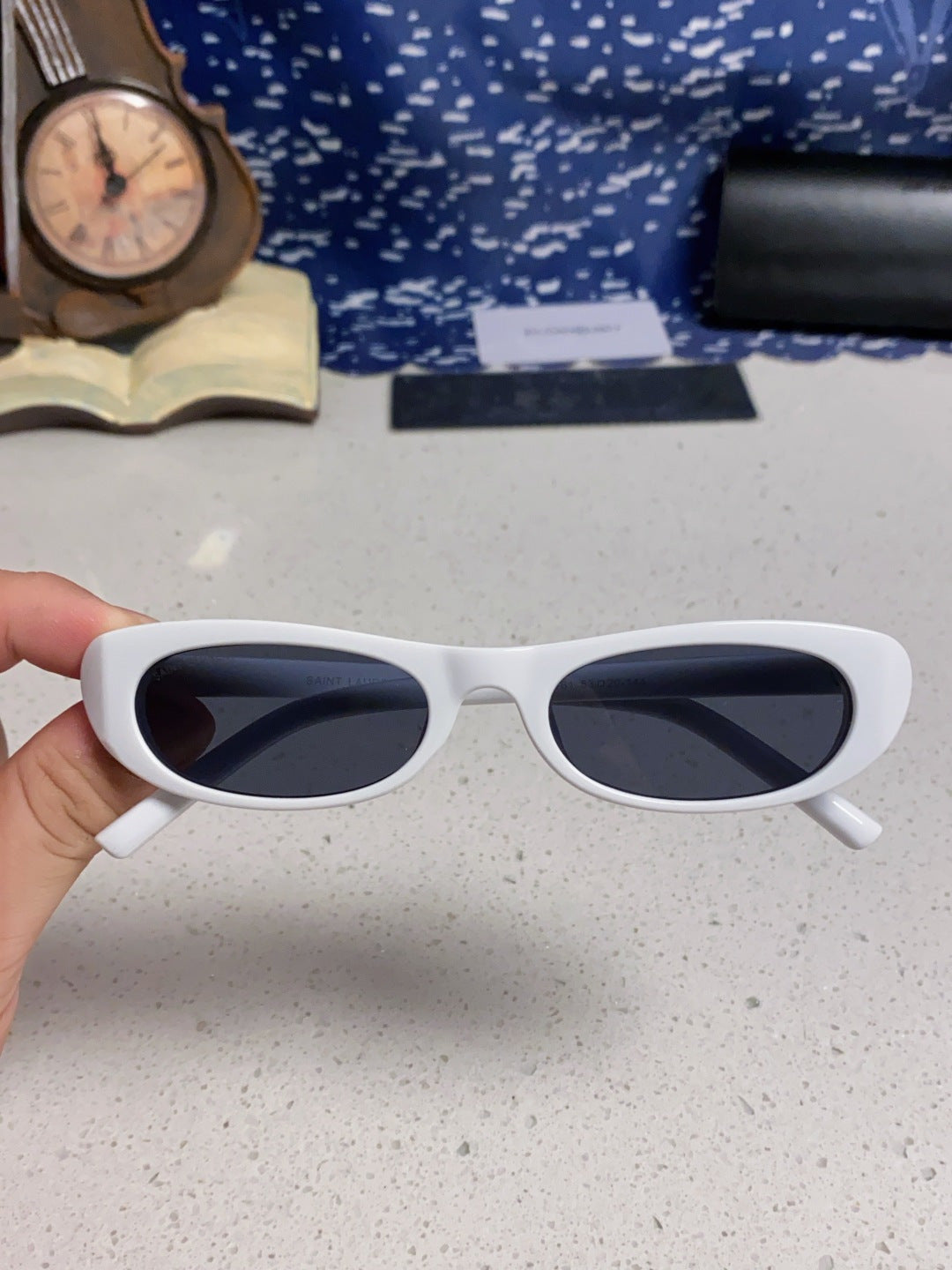 Saint Laurent SL557 Oval Silver Lens Sunglasses for Men & Women - detail image 4