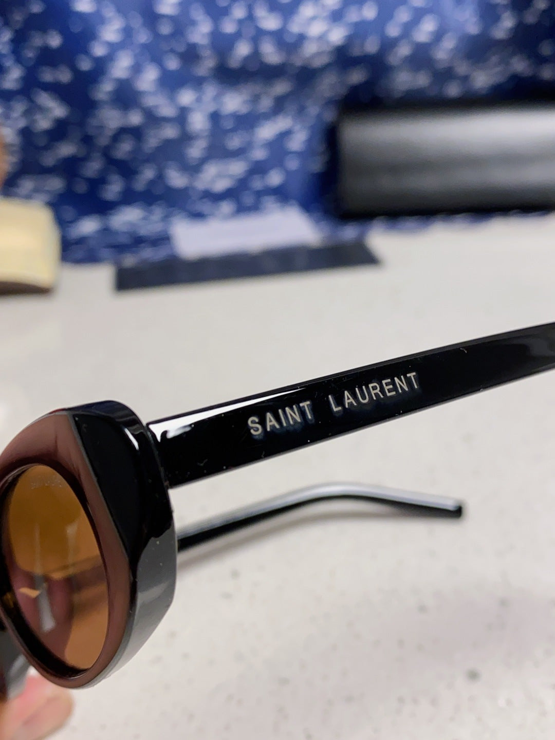 Saint Laurent SL557 Oval Brown Lens Sunglasses for Men & Women - detail image 7