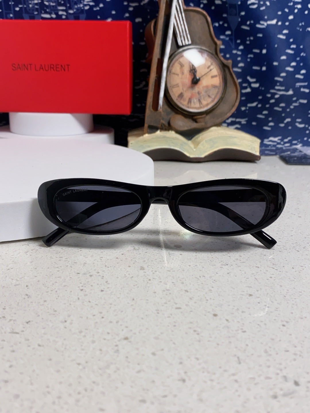 Saint Laurent SL557 Oval Red Lens Sunglasses for Men & Women - detail image 10