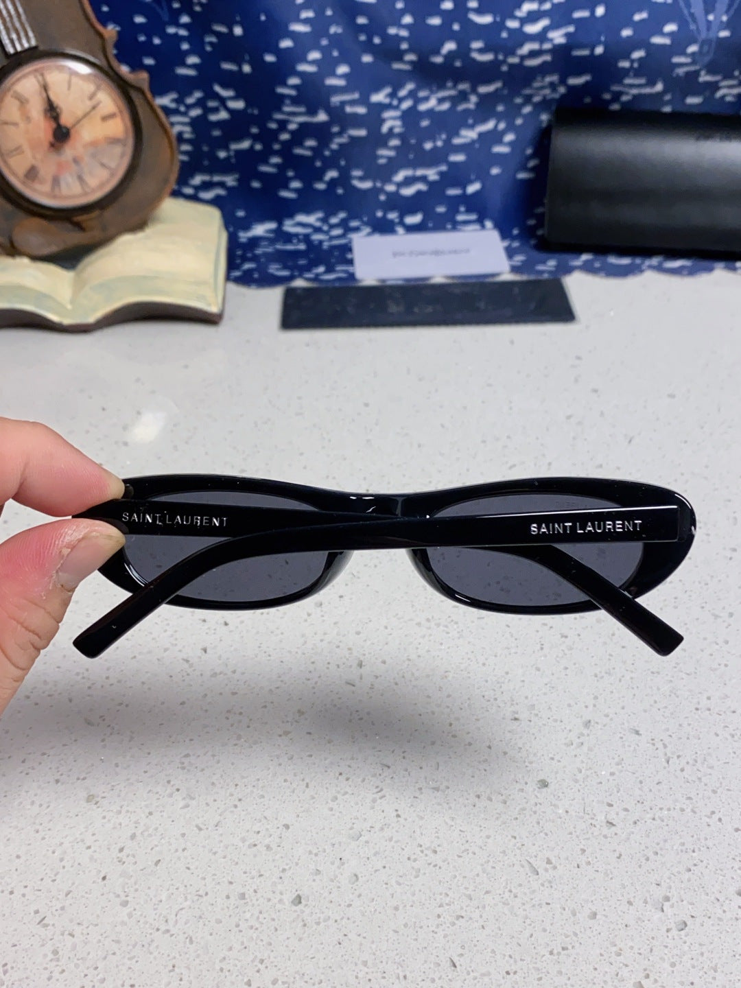 Saint Laurent SL557 Oval Red Lens Sunglasses for Men & Women - detail image 6