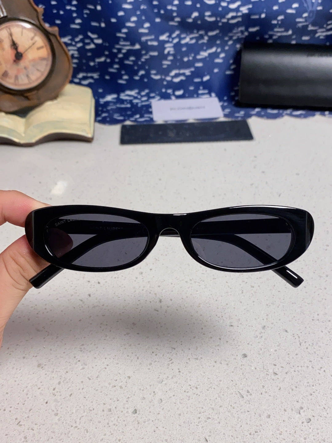 Saint Laurent SL557 Oval Red Lens Sunglasses for Men & Women - detail image 5