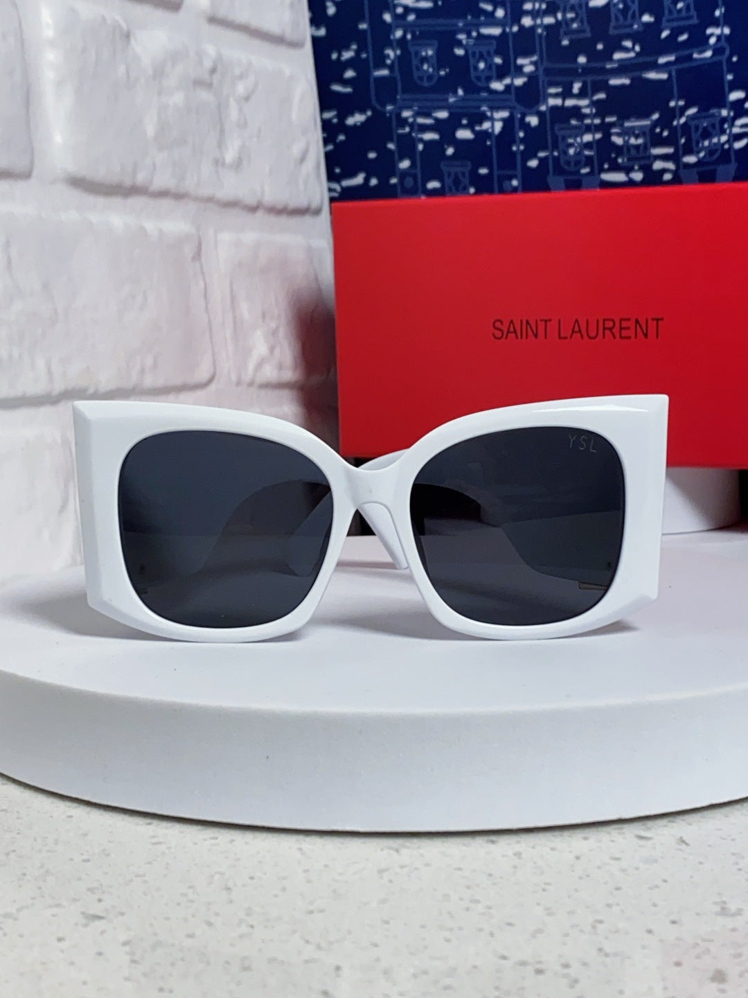 Saint Laurent Oversized Silver Lens Sunglasses for Women - detail image 2