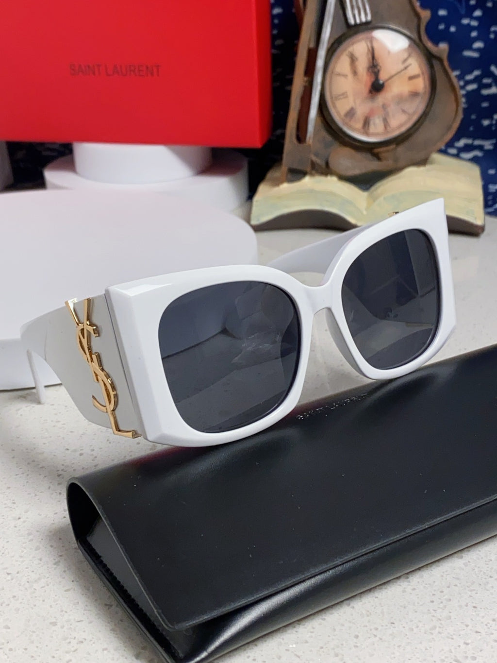 Saint Laurent Oversized Silver Lens Sunglasses for Women - detail image 10