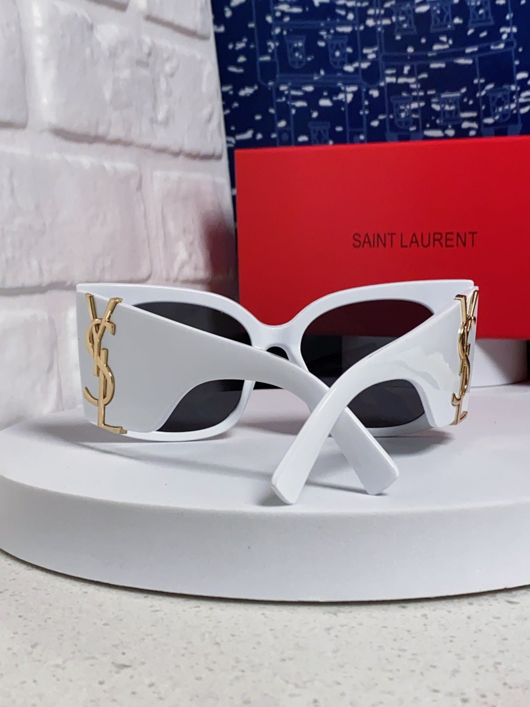 Saint Laurent Oversized Silver Lens Sunglasses for Women - detail image 3