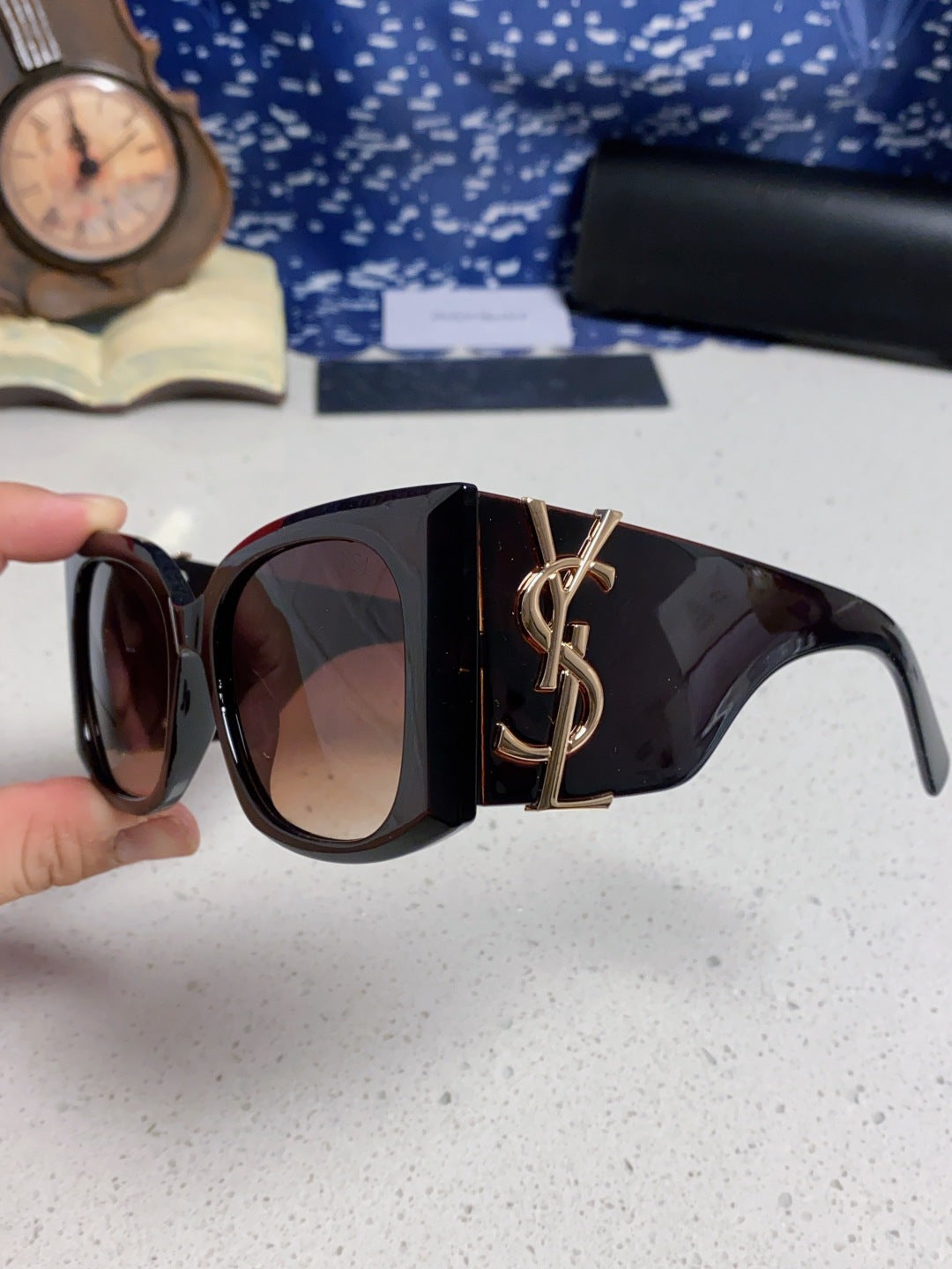 Saint Laurent Oversized Black Lens Sunglasses for Women - 449220 - detail image 6