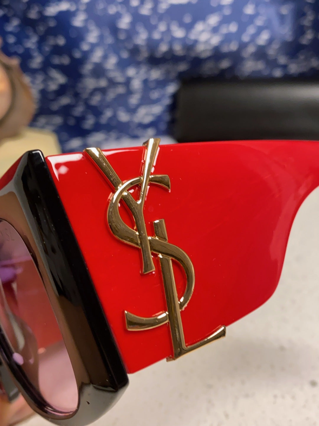 Saint Laurent Oversized Red Lens Sunglasses for Women - detail image 7