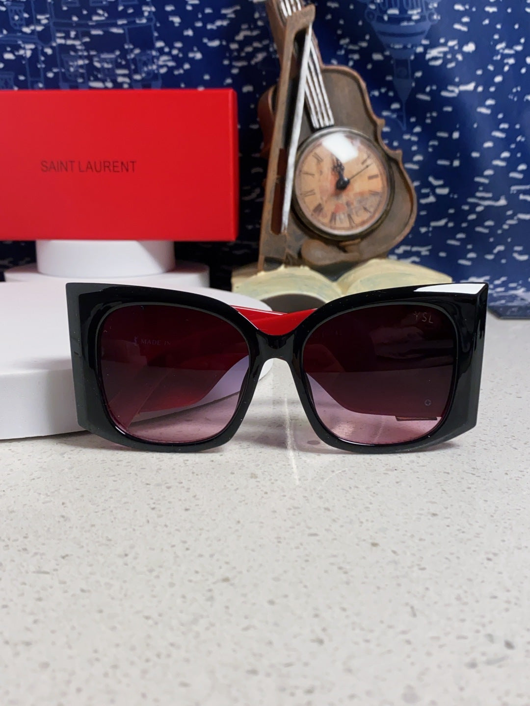 Saint Laurent Oversized Red Lens Sunglasses for Women - detail image 9