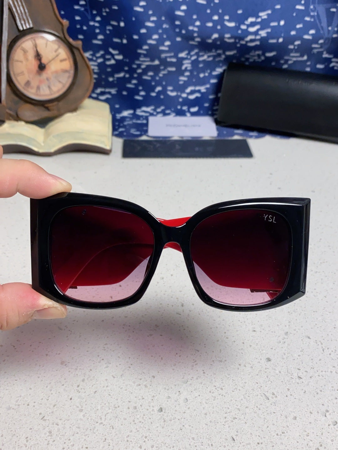 Saint Laurent Oversized Red Lens Sunglasses for Women - detail image 4