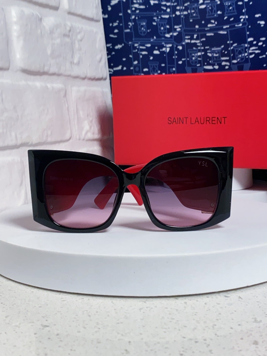 Saint Laurent Oversized Red Lens Sunglasses for Women - detail image 2
