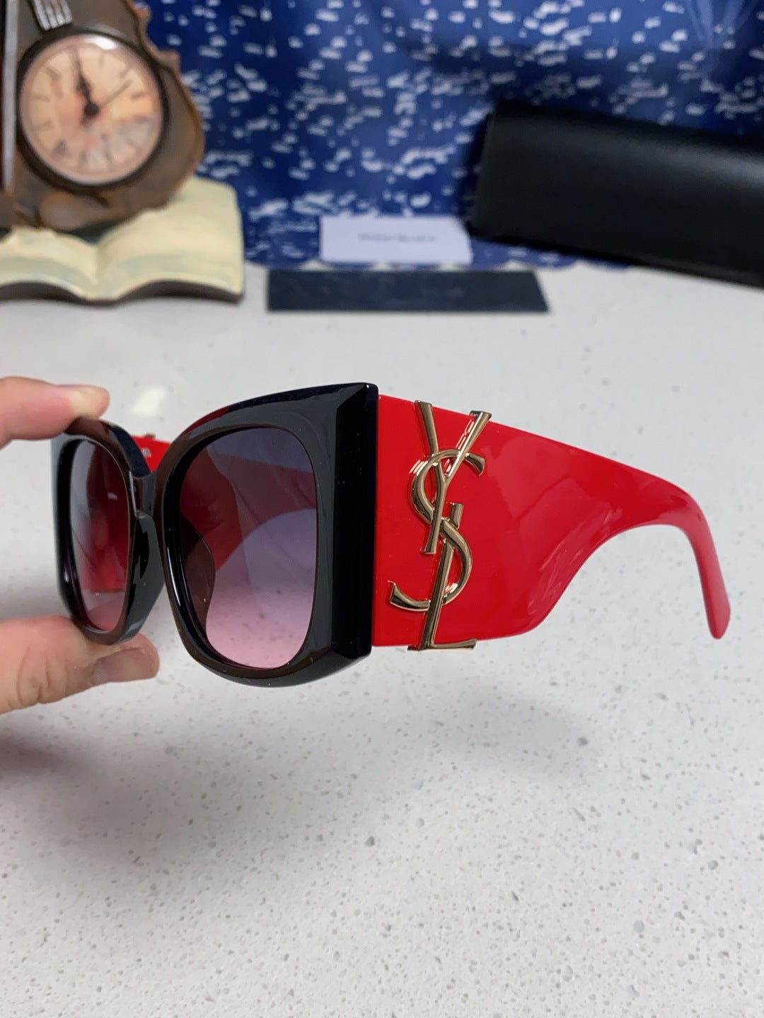 Saint Laurent Oversized Red Lens Sunglasses for Women - detail image 6