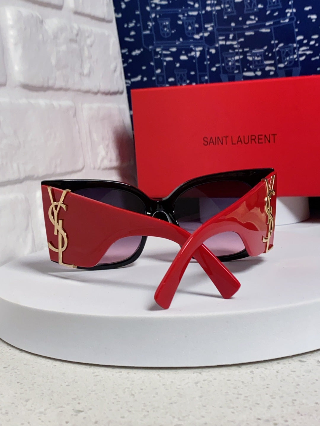 Saint Laurent Oversized Red Lens Sunglasses for Women - detail image 3