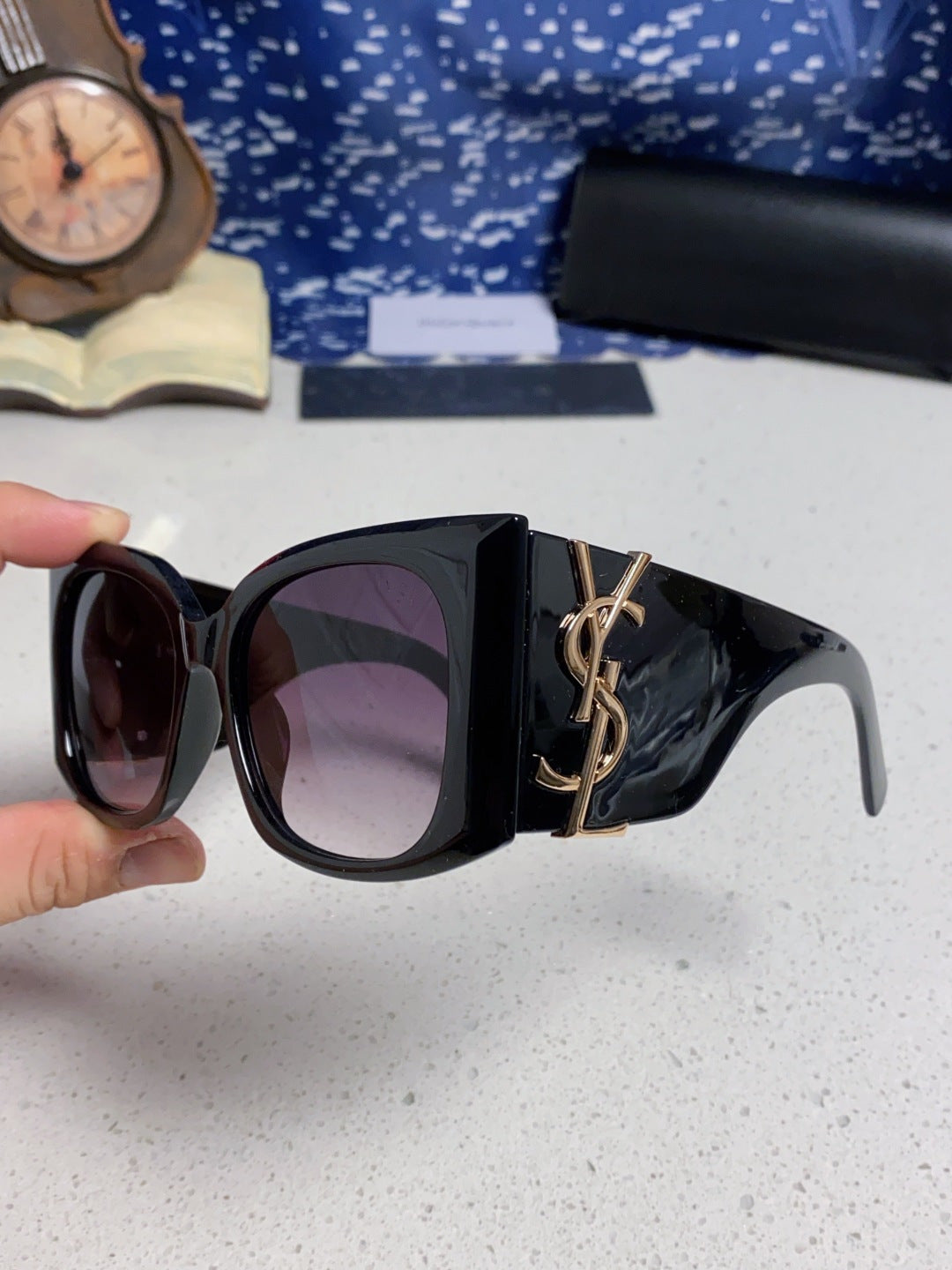 Saint Laurent Oversized Black Lens Sunglasses for Women - 449222 - detail image 6