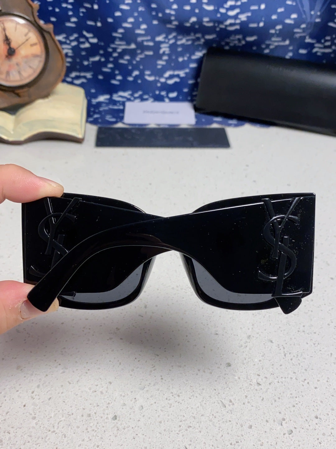 Saint Laurent Oversized Black Lens Sunglasses for Women - detail image 5