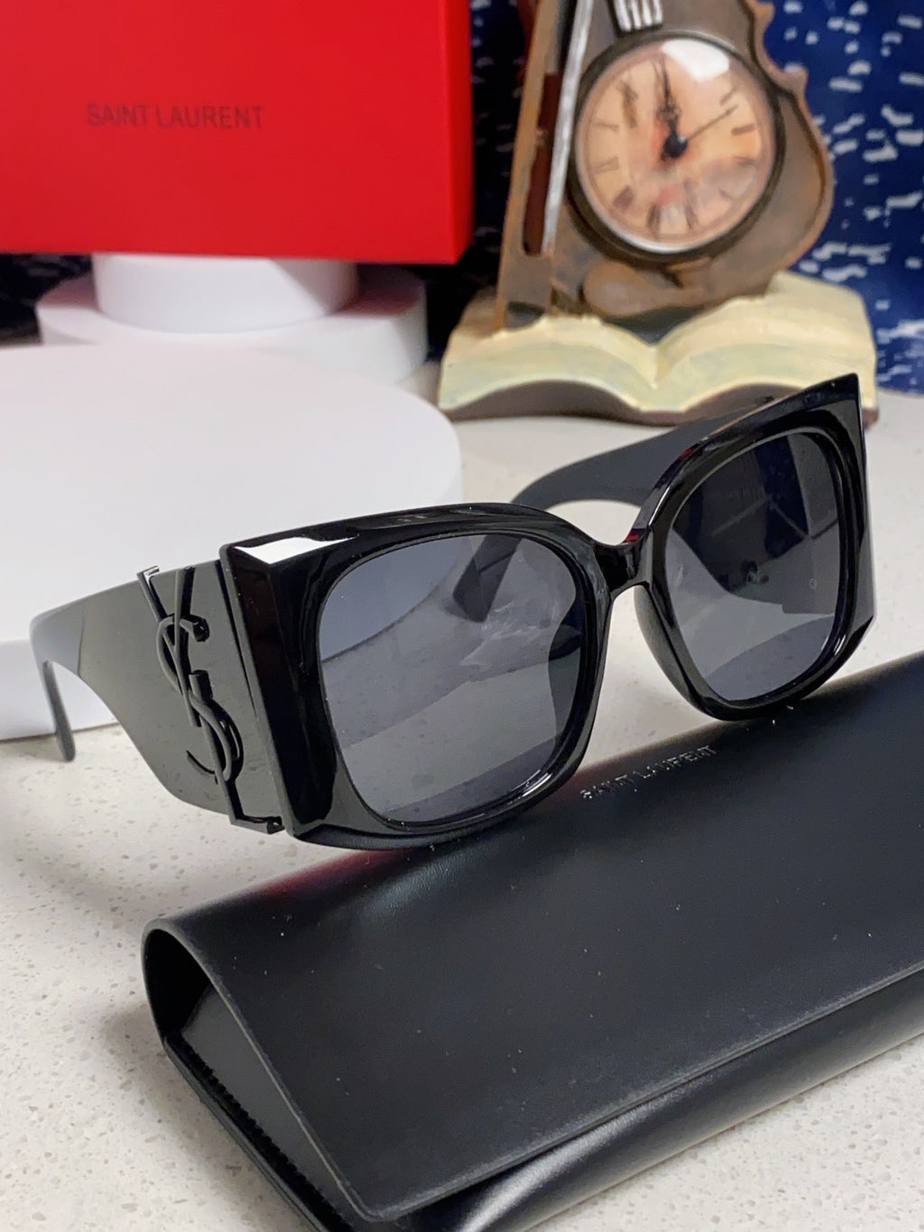 Saint Laurent Oversized Black Lens Sunglasses for Women - detail image 10