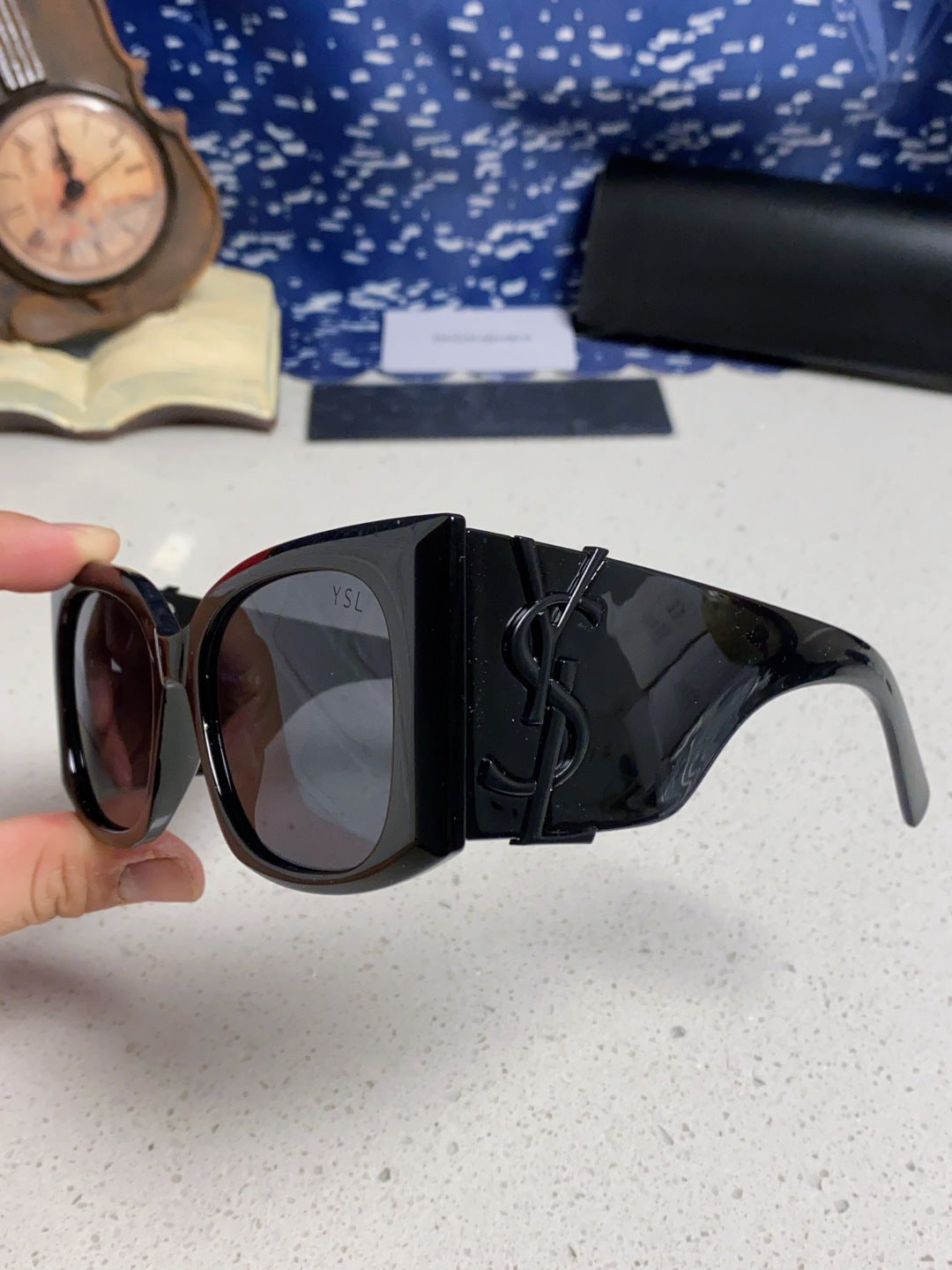 Saint Laurent Oversized Black Lens Sunglasses for Women - detail image 6