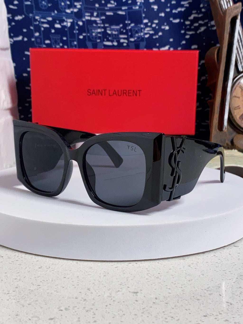 Saint Laurent Oversized Black Lens Sunglasses for Women