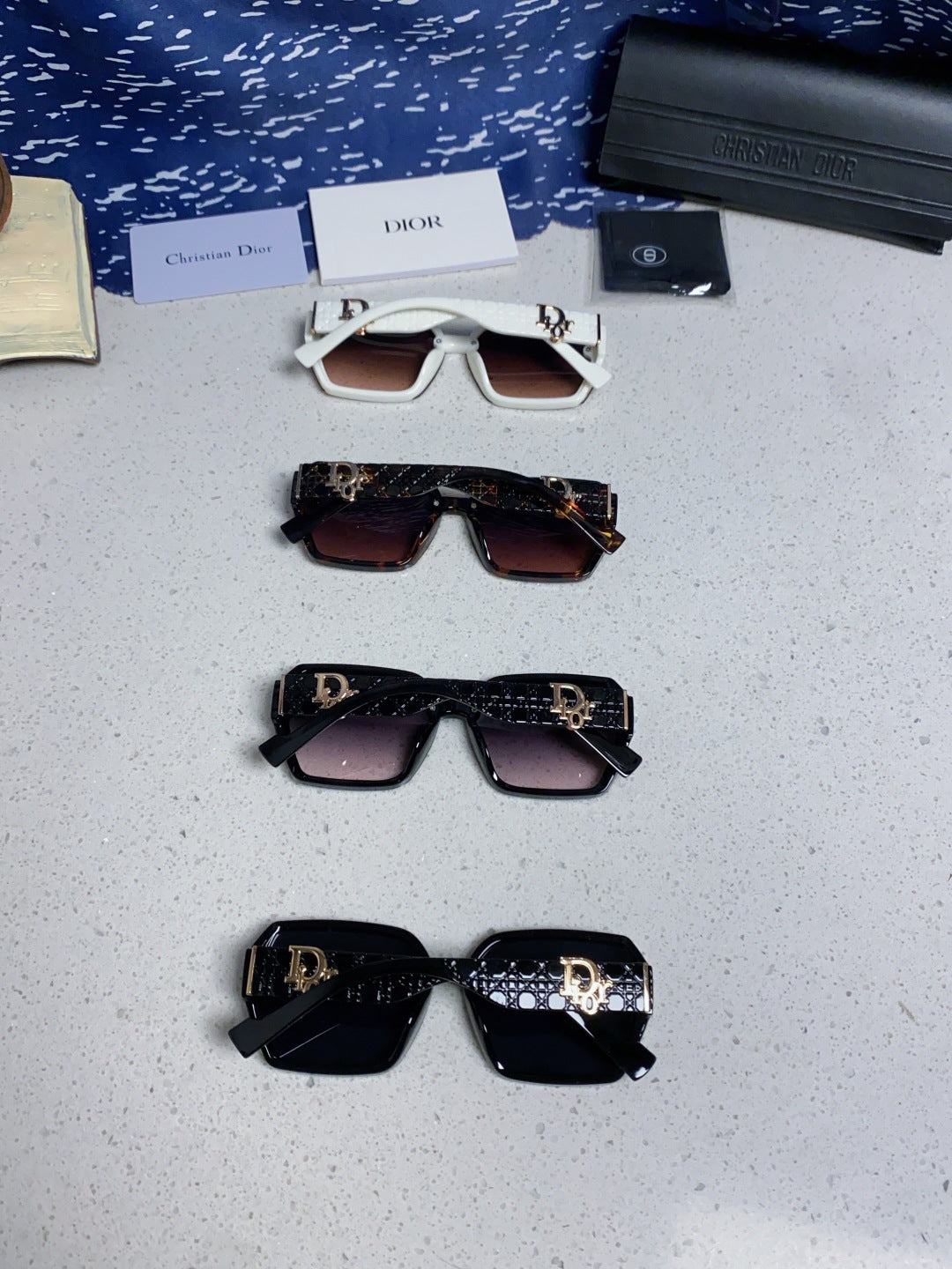 Dior Metal Square Purple Lens Sunglasses for Women - detail image 11