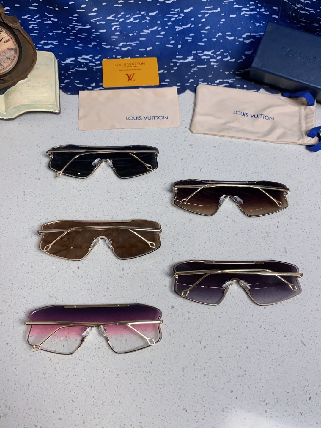 Louis Vuitton Lightweight Rimless Red Lens Sunglasses for Men & Women - detail image 10