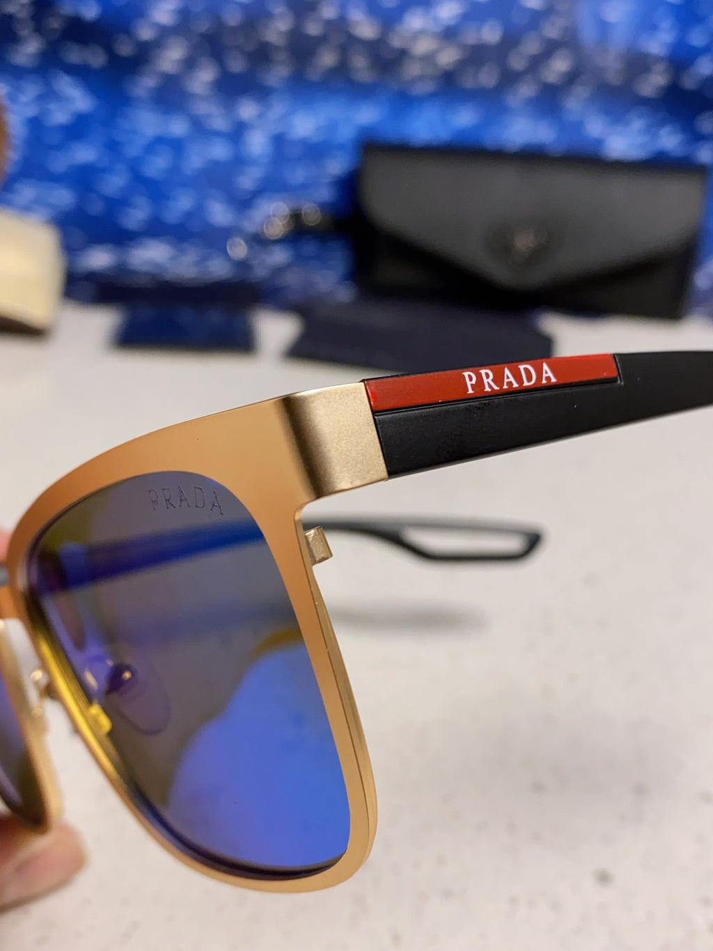 Prada Fashion Blue Lens Sunglasses for Men & Women - detail image 7