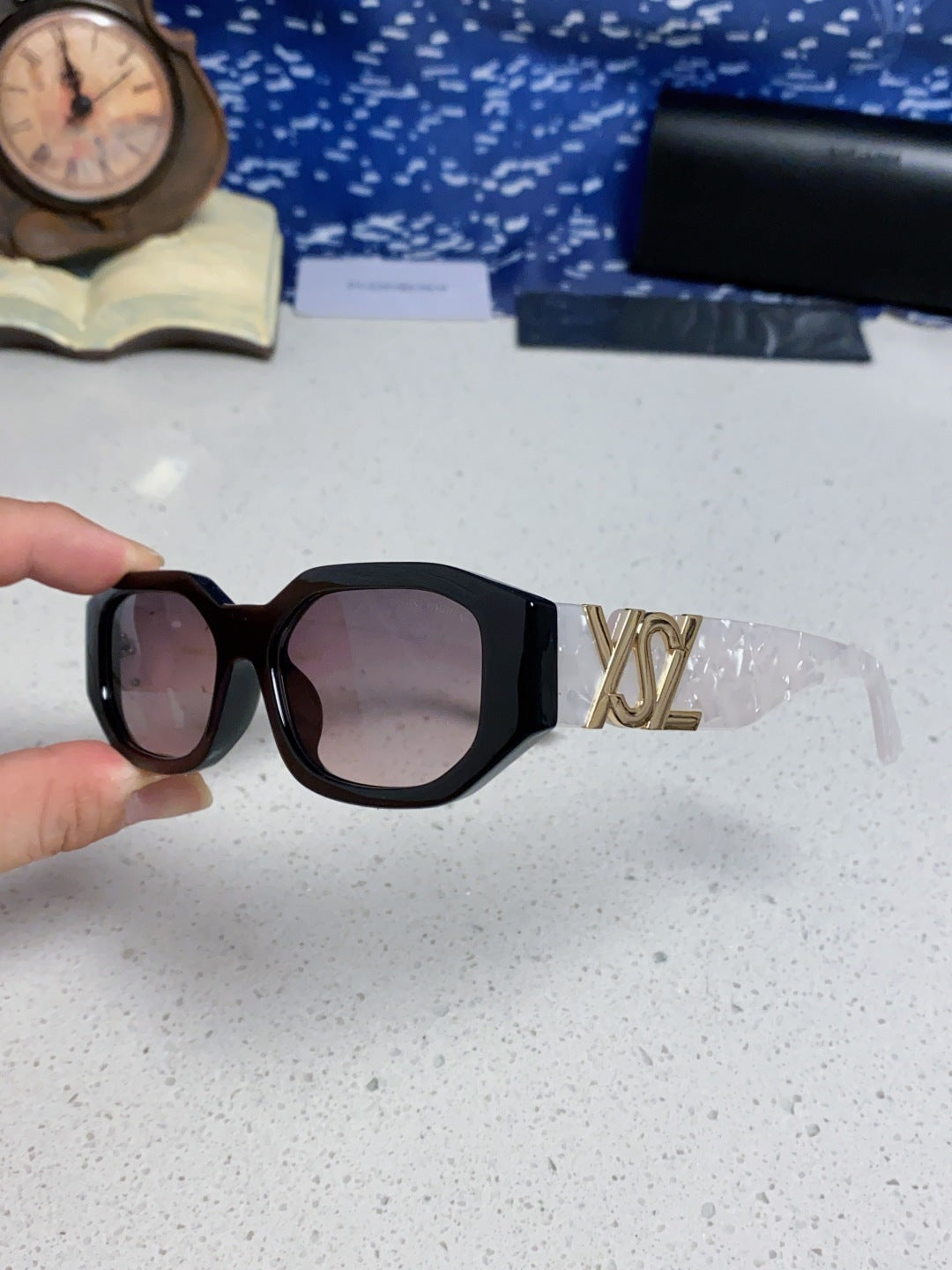 Saint Laurent Round Silver Lens Sunglasses for Men & Women - detail image 6