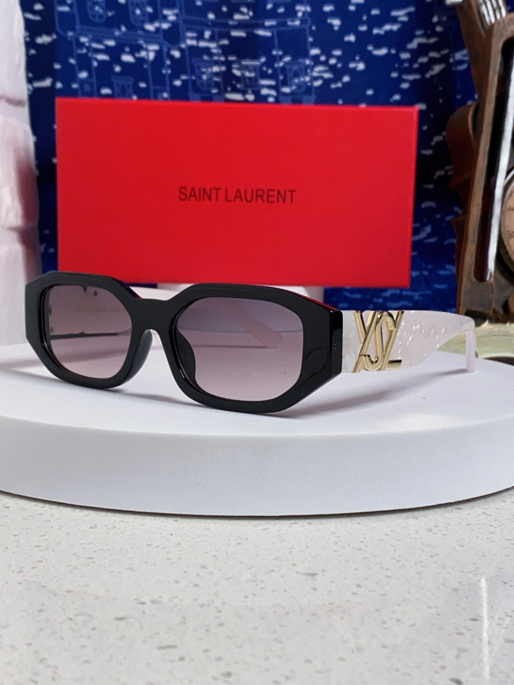 Saint Laurent Round Silver Lens Sunglasses for Men & Women