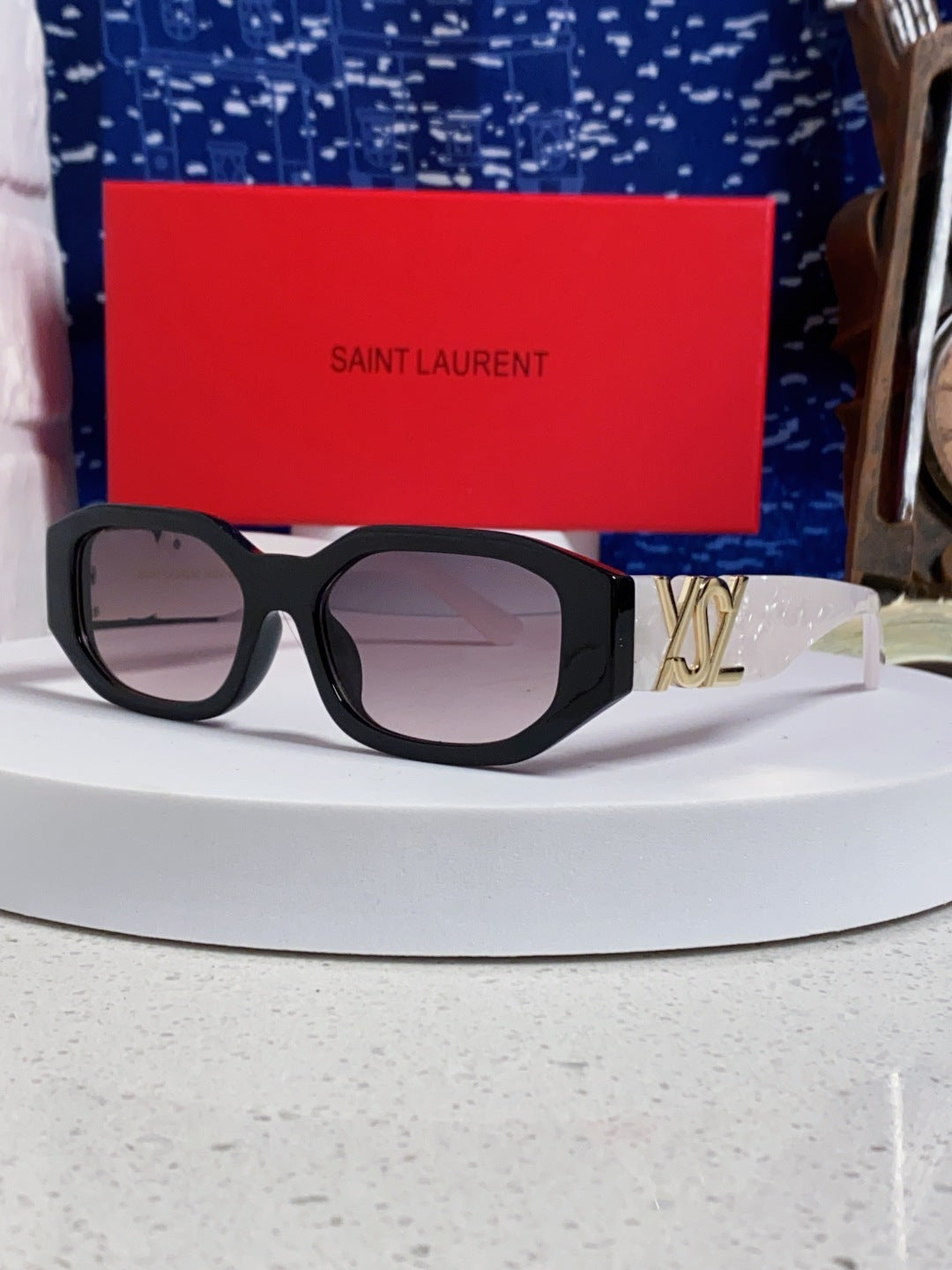 Saint Laurent Round Silver Lens Sunglasses for Men & Women