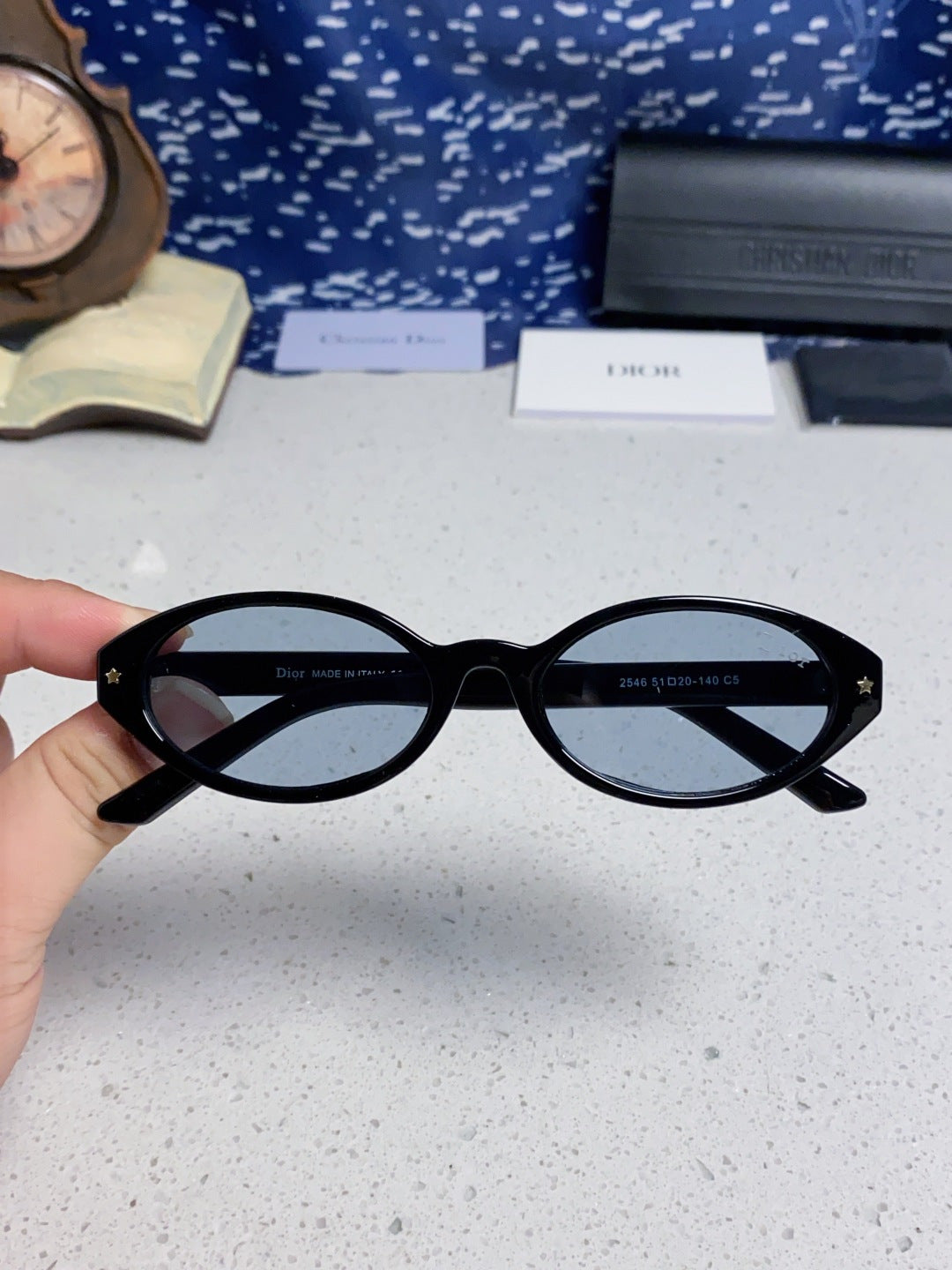 Dior Cat-Eye Blue Lens Sunglasses for Women - 415543 - detail image 4