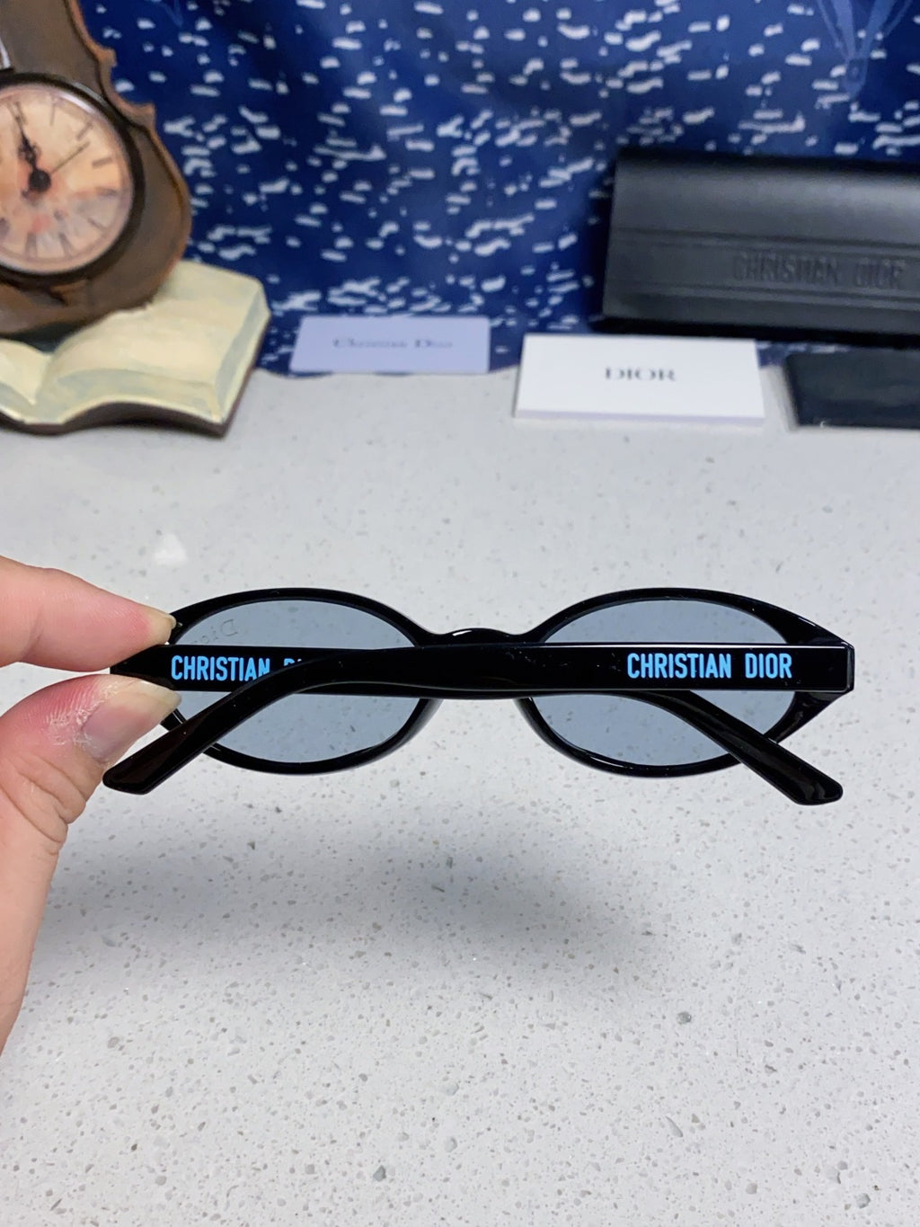 Dior Cat-Eye Blue Lens Sunglasses for Women - 415543 - detail image 5