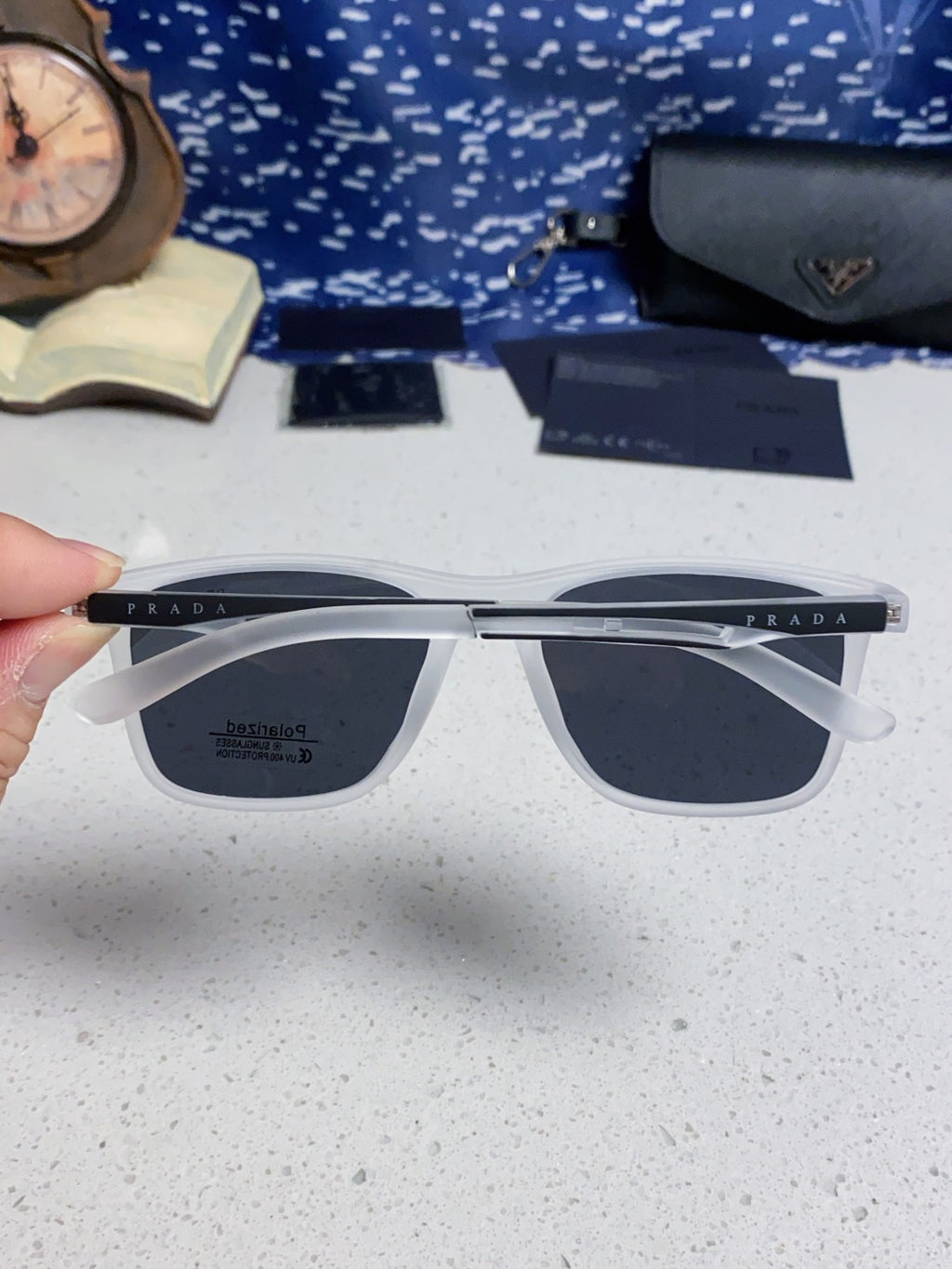 Prada Polarized Fashion Blue Lens Sunglasses for Men & Women - 415678 - detail image 5
